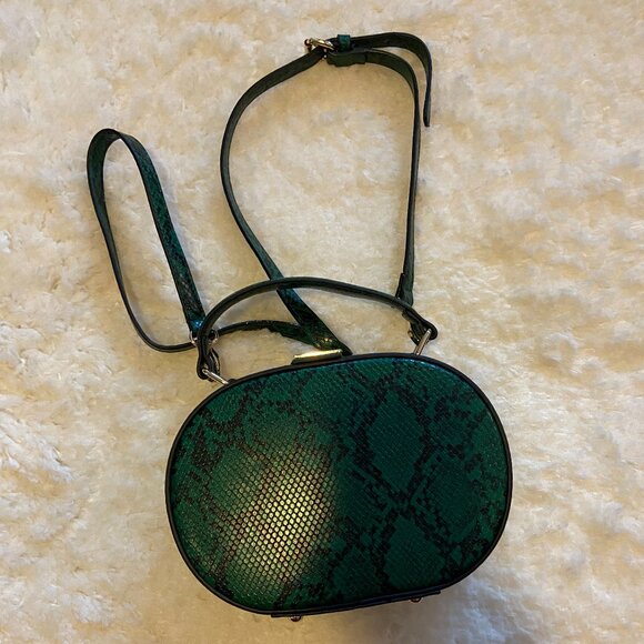 OVAL YOU AROUND CROSSBODY BAG- Green Snake - Picture 1 of 3